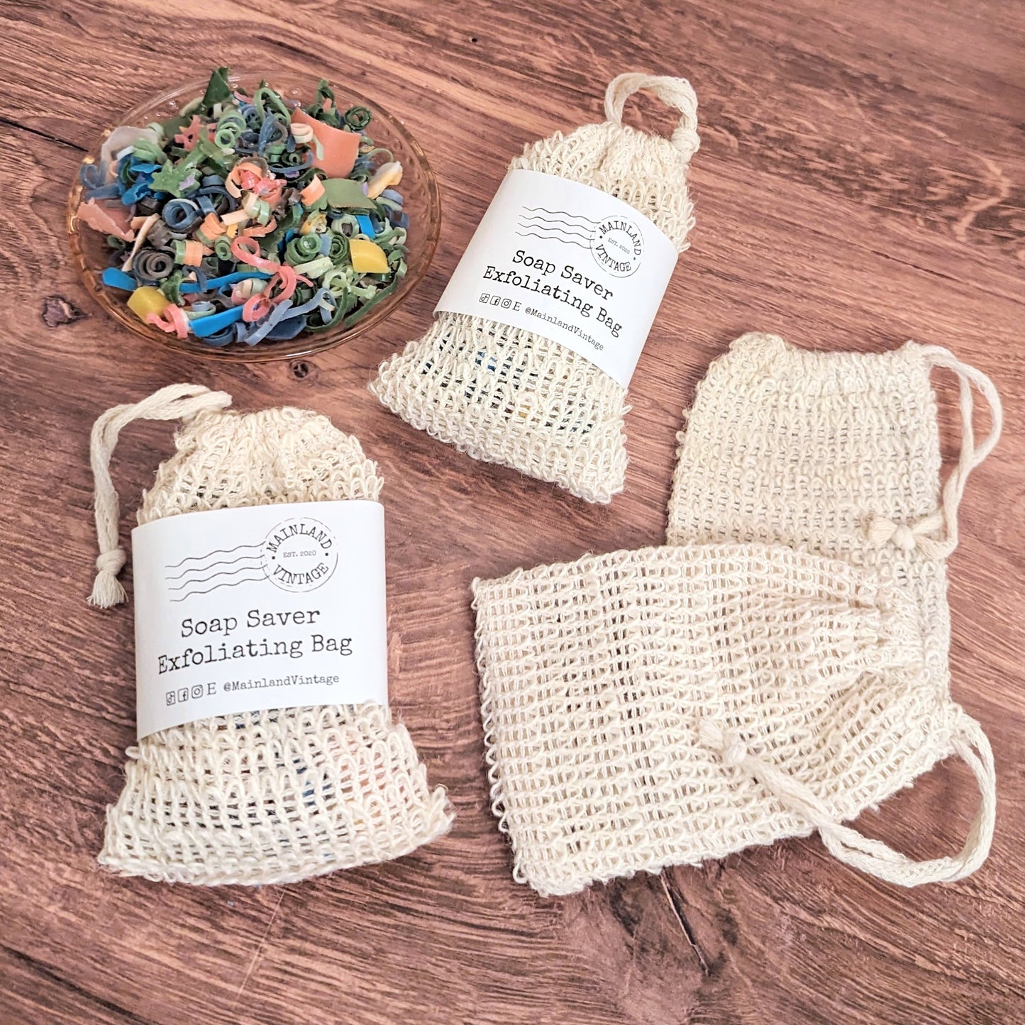 Exfoliating Drawstring Soap Bag - Mainland Vintage