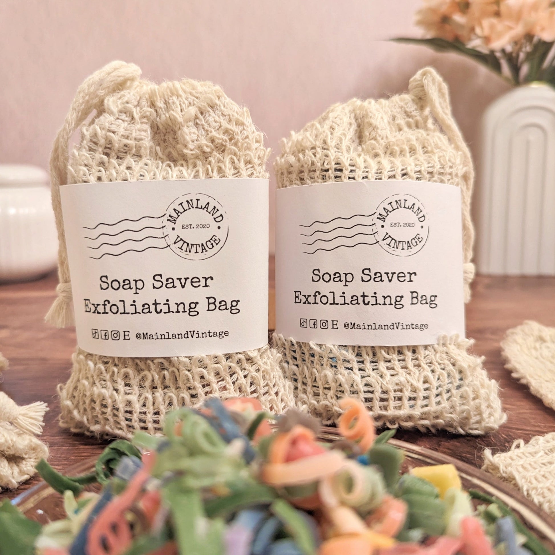 Exfoliating Drawstring Soap Bag - Mainland Vintage